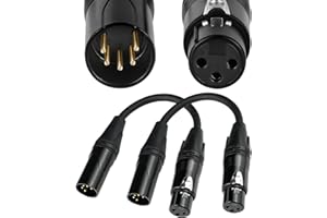 Czgor DMX Cable Adapter, 2 Pack DMX Male 5 Pin to Female 3 Pin DMX Cables, 6’’ XLR 5M to XLR 3F Lighting Cord, DMX512 Stage Light Cable for Stage Lighting Input & Output