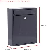 Burg-Wächter MB05A Anthracite Postbox Galvanised Steel 26x33x9cm view 4