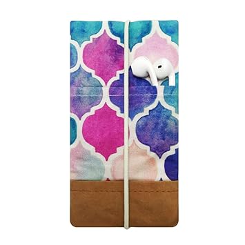 Kuratist Handytasche - Handgemacht Baumwolle mit Designerdruck und Kantenschutz aus Papier (Vegan-Friendly) (Huawei P20 Lite/