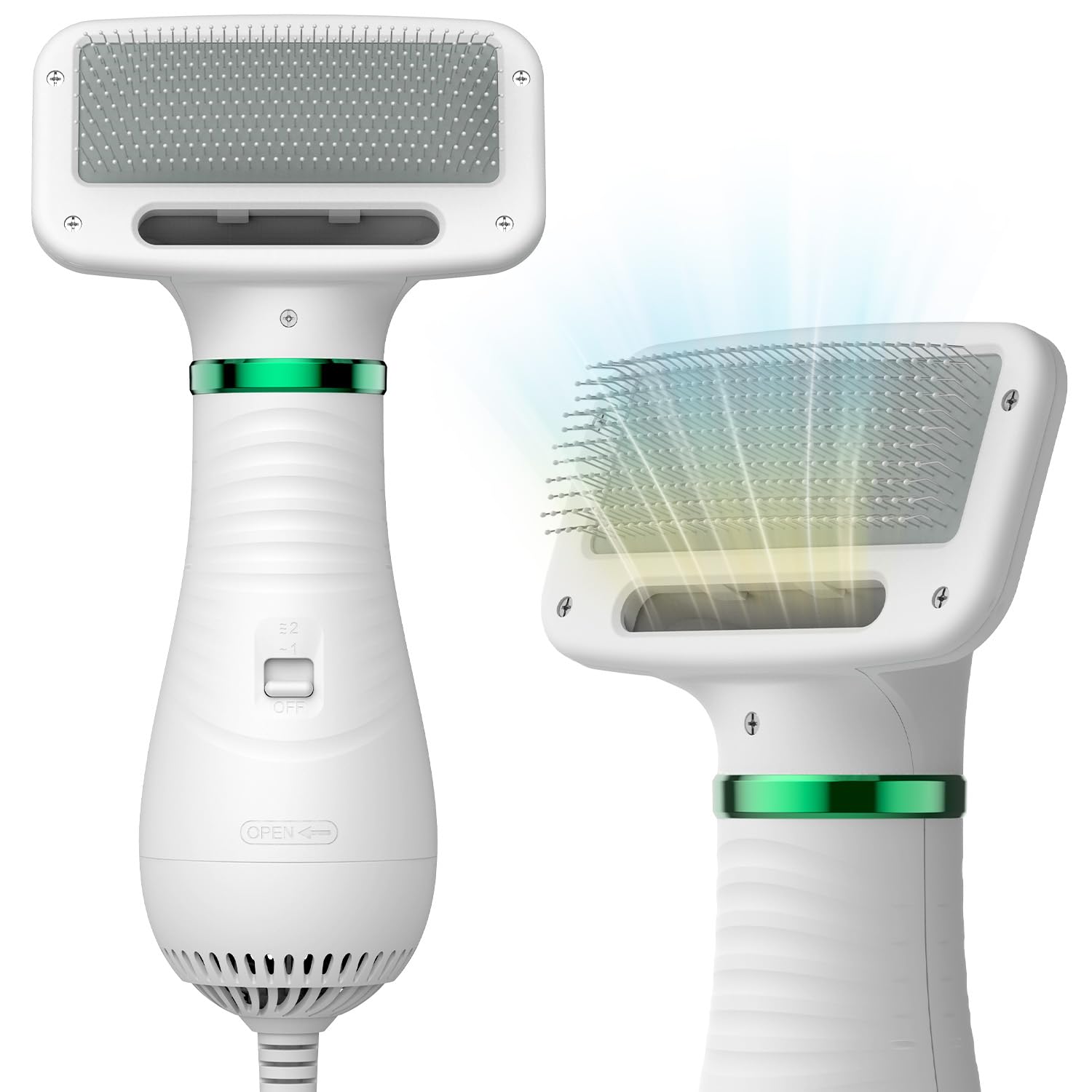 Photo 1 of Dog Hair Dryer, 2-in-1 Dog Blow Dryer with Slicker Brush, 300W Pet Hair Dryer for Small and Medium-Sized Dogs and Cats, Dog Grooming Dryer Portable ? Adjustable Temperature