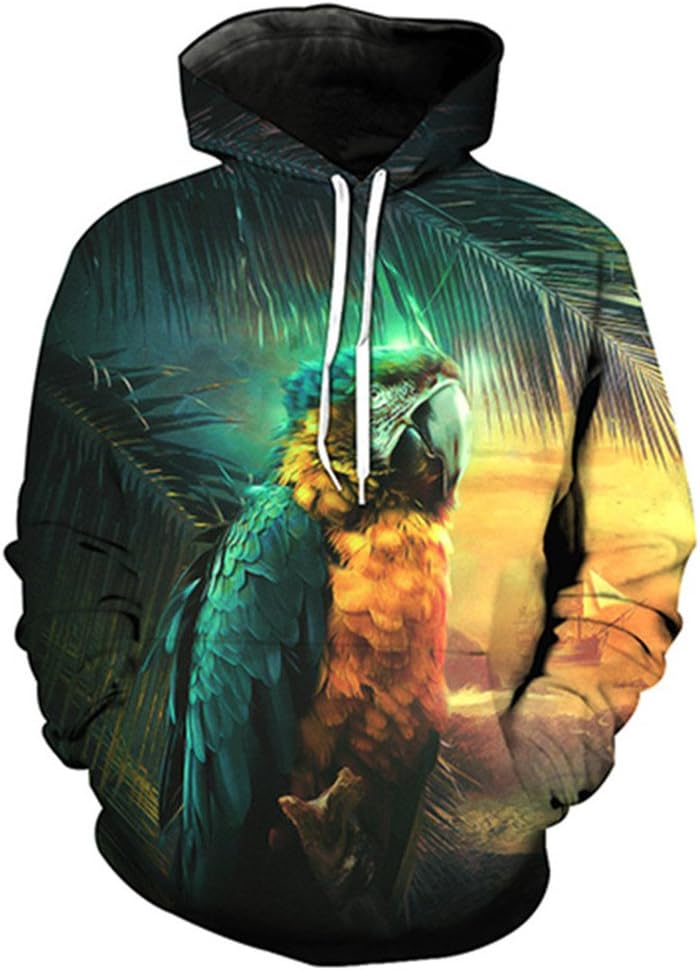 Fsanly Parrot Print Hoodies Men 3D Hooded Sweatshirt Men/Women Autumn Hoodie Casual Harajuku Hip Hop Tracksuit