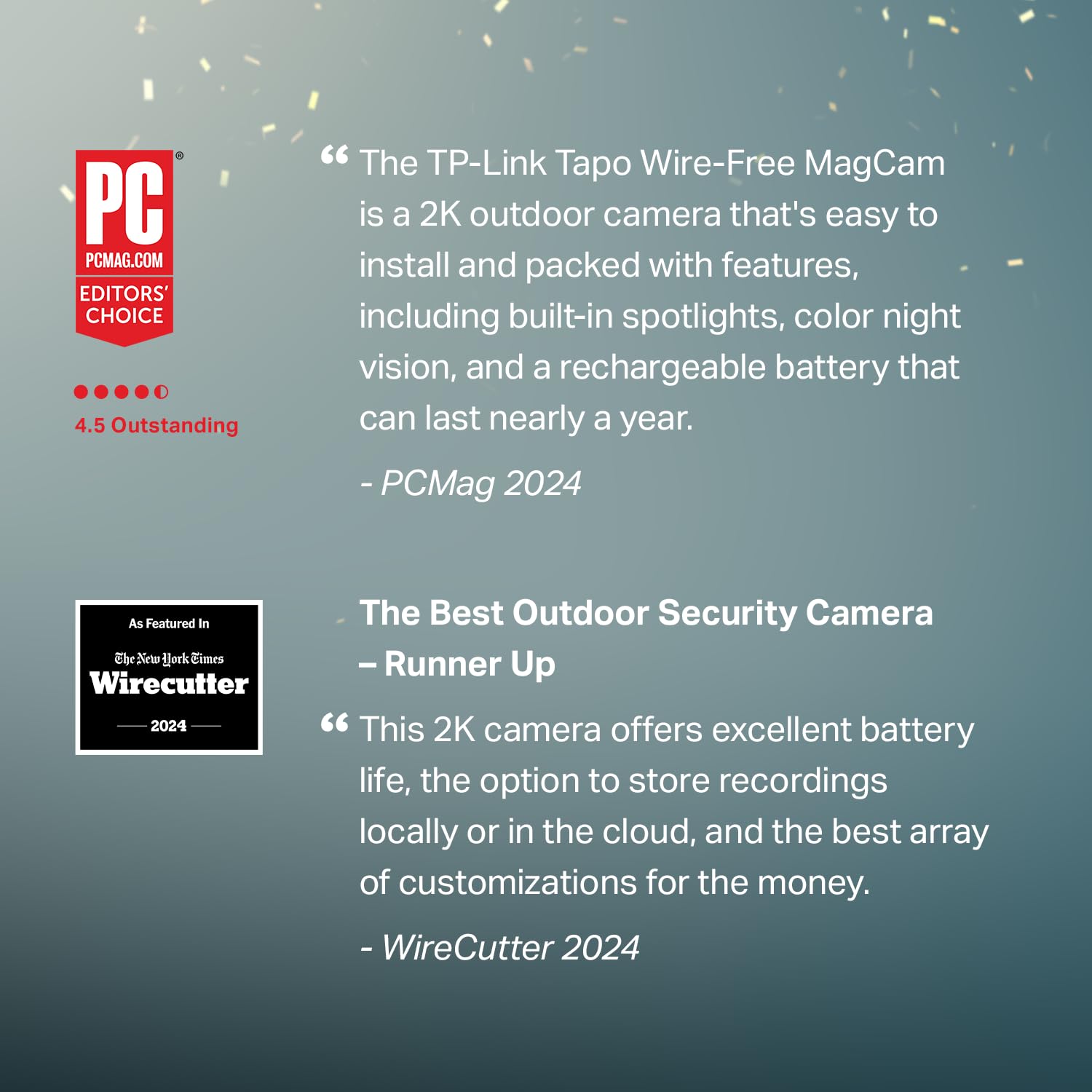 Tapo by TP-Link Wire-Free MagCam, Indoor/Outdoor 2K Battery Powered Smart Security Camera, Magnetic Mount, Starlight Color Night Vision, Person/Pet/Vehicle Detection, SD/Cloud Storage, 2.4GHz Wi-Fi