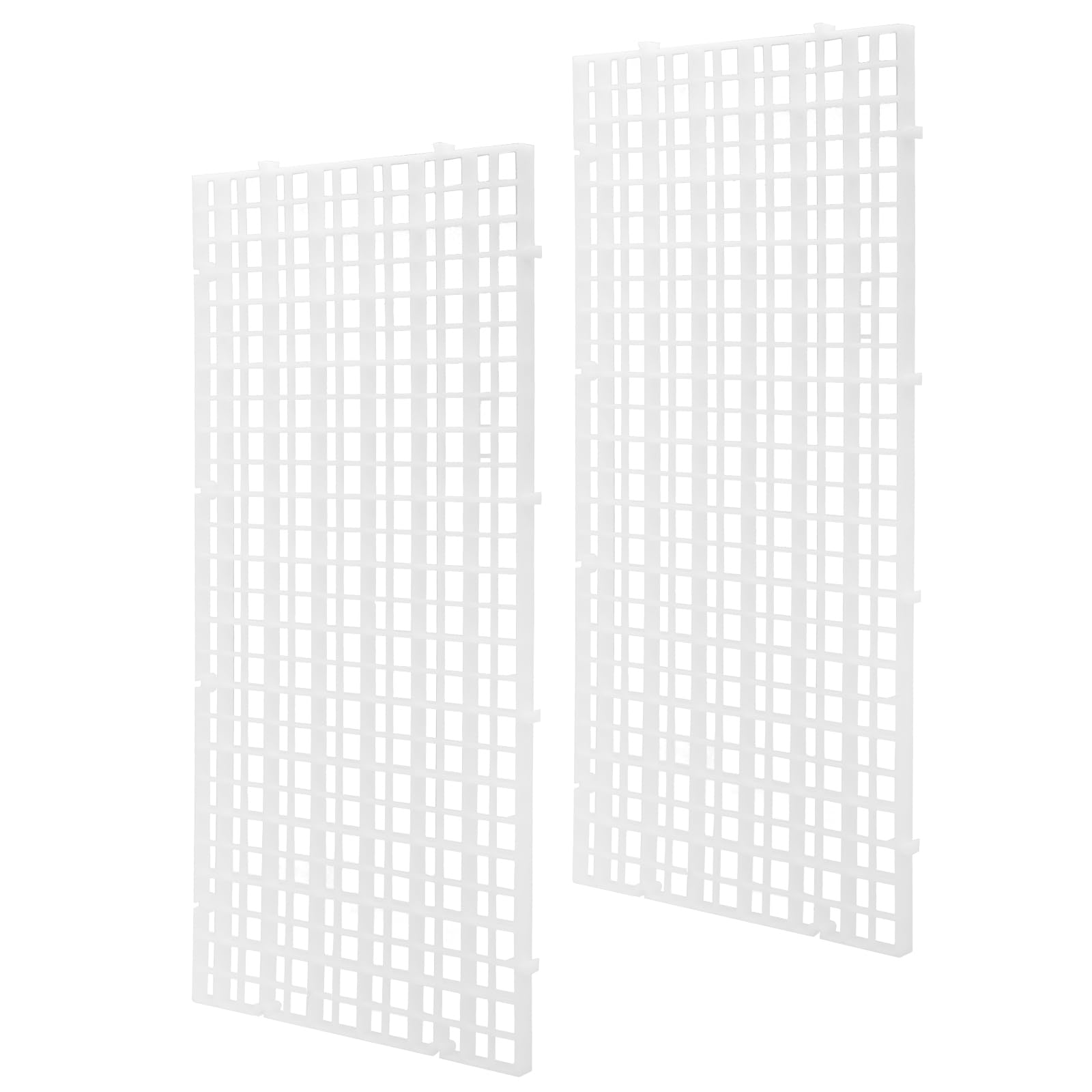 LINLAN 2 Pieces 5.9x11.2in (15X30cm) Aquarium Grid Plastic, Fish Tank Divider, Egg Crate for DIY Filtration and Bottom Protection in Aquascaping (White-No Accessories)