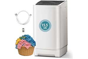 DOLLARDASH 2.0 Cu. Ft.Portable Washer with 8 cycles, 15.5 Lbs Capacity Full Automatic Washer and Spinner Combo, Compact Laundry Washer Spinner for Apartment RV Dorm,Transparent Lid & LED Display (2.0 Cu. Ft)