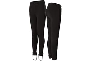 HORZE Nora Girls Riding Pants with Leather Knee Patch | Kids Equestrian Girls Jodhpurs Breeches | Size Chart in Images