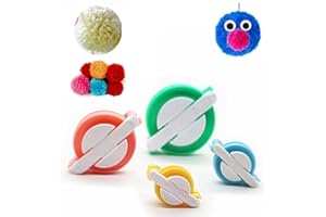 UrbAmerican 4 Pcs Different Sizes Pom-Pom Maker Fluff Ball Weaver Needle Craft DIY Wool Knitting Craft Tool Set for Kids and Adults, Yarn Machine