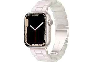 HOPO Compatible with Apple Watch Band 38mm 40mm 41mm 42mm 44mm 45mm Slim Resin Watch Strap Bracelet For Apple Watch Series 7 