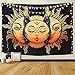 BLEUM CADE Psychedelic Tapestry Indian Moon and Sun with Many Fractal Faces Tapestry Celestial Energy Mystic Tapestries Wall Hanging Tapestry for Bedroom Living Room Dorm (51.2