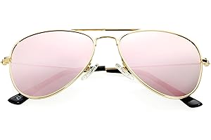 Kursan Kids Polarized Aviator Sunglasses for Litter Girls Boys Metal Frame Mirrored Lens Juniors Sun Glasses Age 3-8