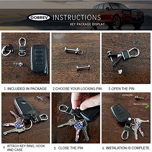 Massimiliano Incas Dobrev 4 Buttons Genuine Leather Case Protector Key Fob Cover Smart Car Remote Holder for Toyota Camry Highlander RAV4 Avalon - Thumbnail 6