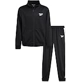 Reebok Boys Tracksuit Set - 2 Piece Athletic Tricot Joggers Set with Fleece Lined Zip Up Jacket and Active Boys Sweatpants