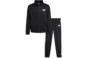 Reebok Boys Tracksuit Set - 2 Piece Athletic Tricot Fleece Lined Zip Up Jacket and Boys Sweatpants for Toddlers & Big Boys
