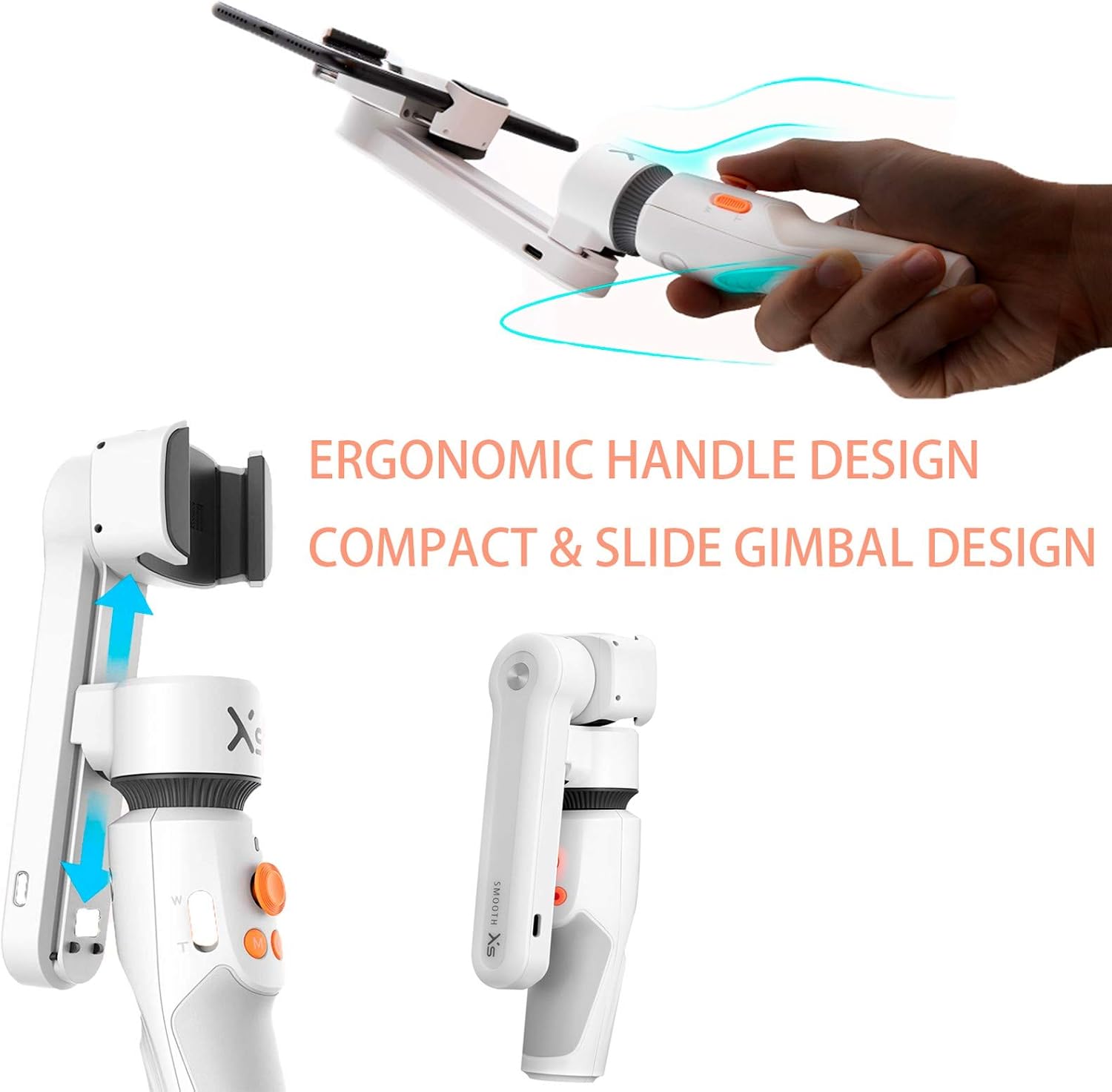 ZHIYUN Smooth XS Handheld Gimbal Stabilizer for iPhone Android Smartphone, Foldable Selfie Stick Tripod with 26cm Extensional Stick, Slide Design, w/Case, Vlog YouTube Live Video Record : Camera & Photo