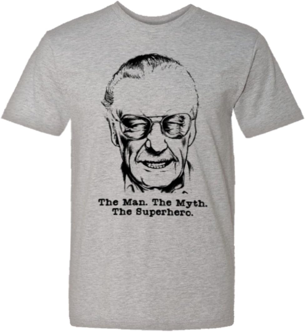 Mens Stan Lee Face Bust Man Myth Superhero HQ Tee Shirt