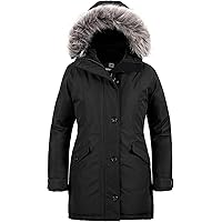 Wantdo Women's Winter Hooded Coat Waterproof Warm Long Puffer Jacket Parka