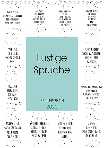 Berlinerisch Lustige Sprüche Wandkalender 2020 Din A4 Hoch