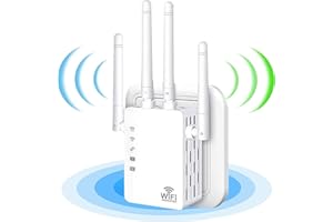 AUBNICO 2024 WiFi Extender - 4 Antennas 360 Degree Full Coverage - Wireless Signal Repeater Booster up to 9800 sq.ft - 1200Mbps Wall-Through Strong WiFi Booster-Dual Band 2.4G and 5G-xl1