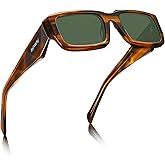 AVAWAY Acetate Rectangle Women Mens Sunglasses Polarized UV Protection Cool Wide Arm Category 3 Sun Shades Sunnies