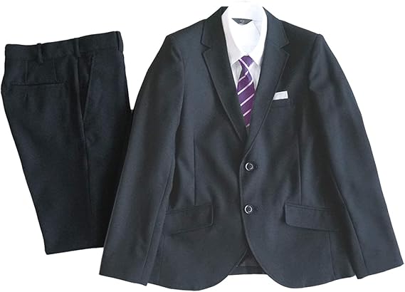 Amazon ごきげんめいと 卒業式 スーツ 男の子 標準体 140 150 160 170 5点セット ジャケット シャツ パンツ ネクタイ ポケットチーフ 黒 グレー フォーマル 発表会 中国製 フォーマル 通販
