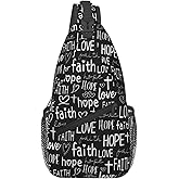 YYFD Jesus Christian Cross Sling Backpack Christ Shoulder Chest Bag For Men Women Hiking Travel Crossbody Daypack