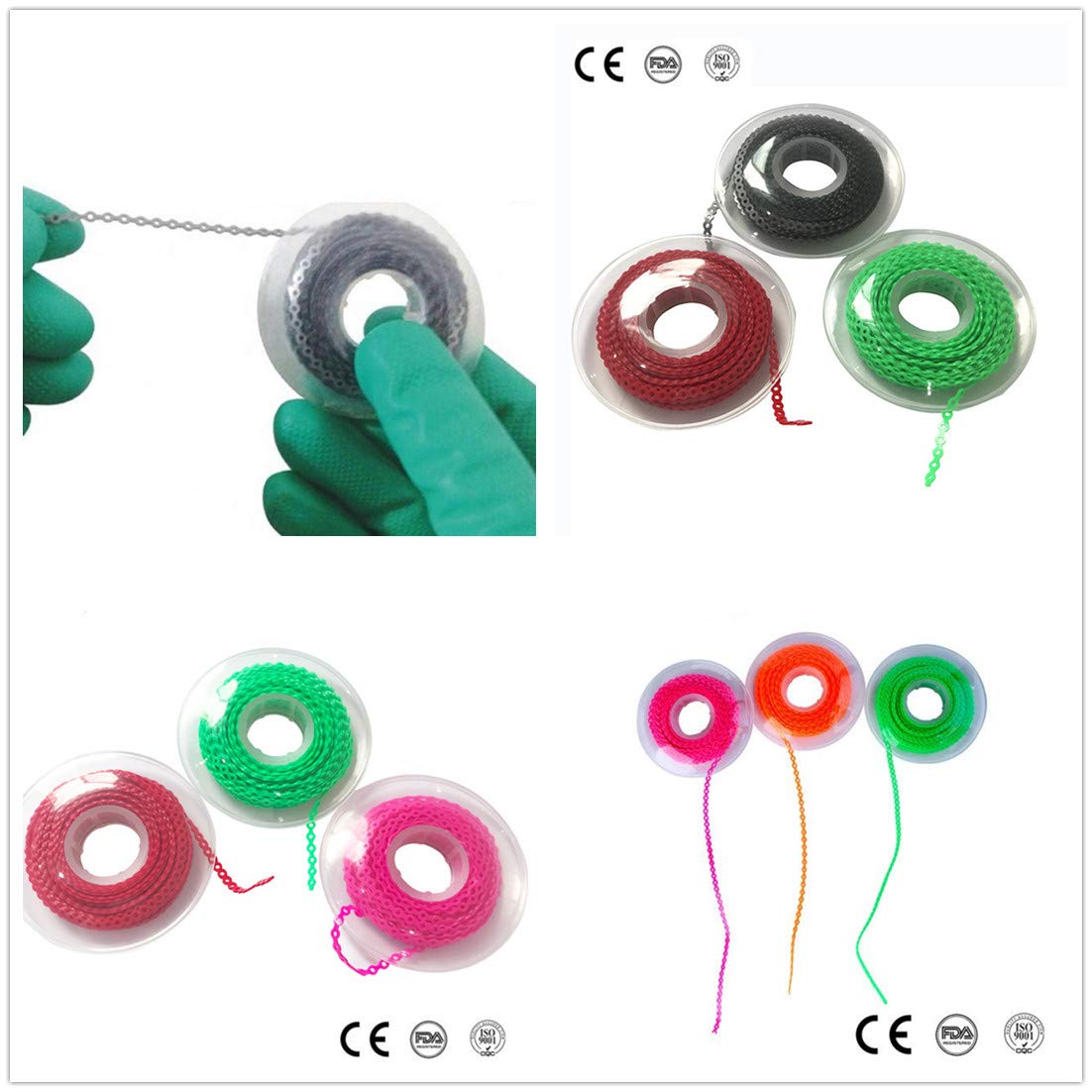 Dental Orthodontic Spool Elastic Rubber Band Power Chains 10 Pcs