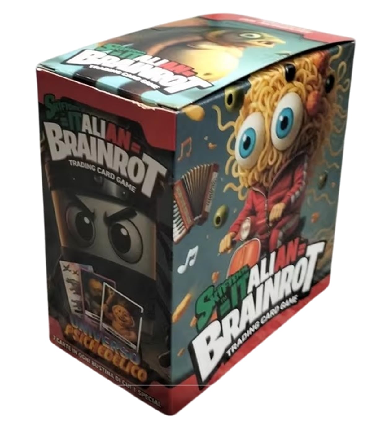 PRESTIGE & DELUXE Skifidol Italian Brainrot Mix Psychedelic Box Box with 24 Sachets - Trading Card Game - Collectible Card Game + Whistle Keyring