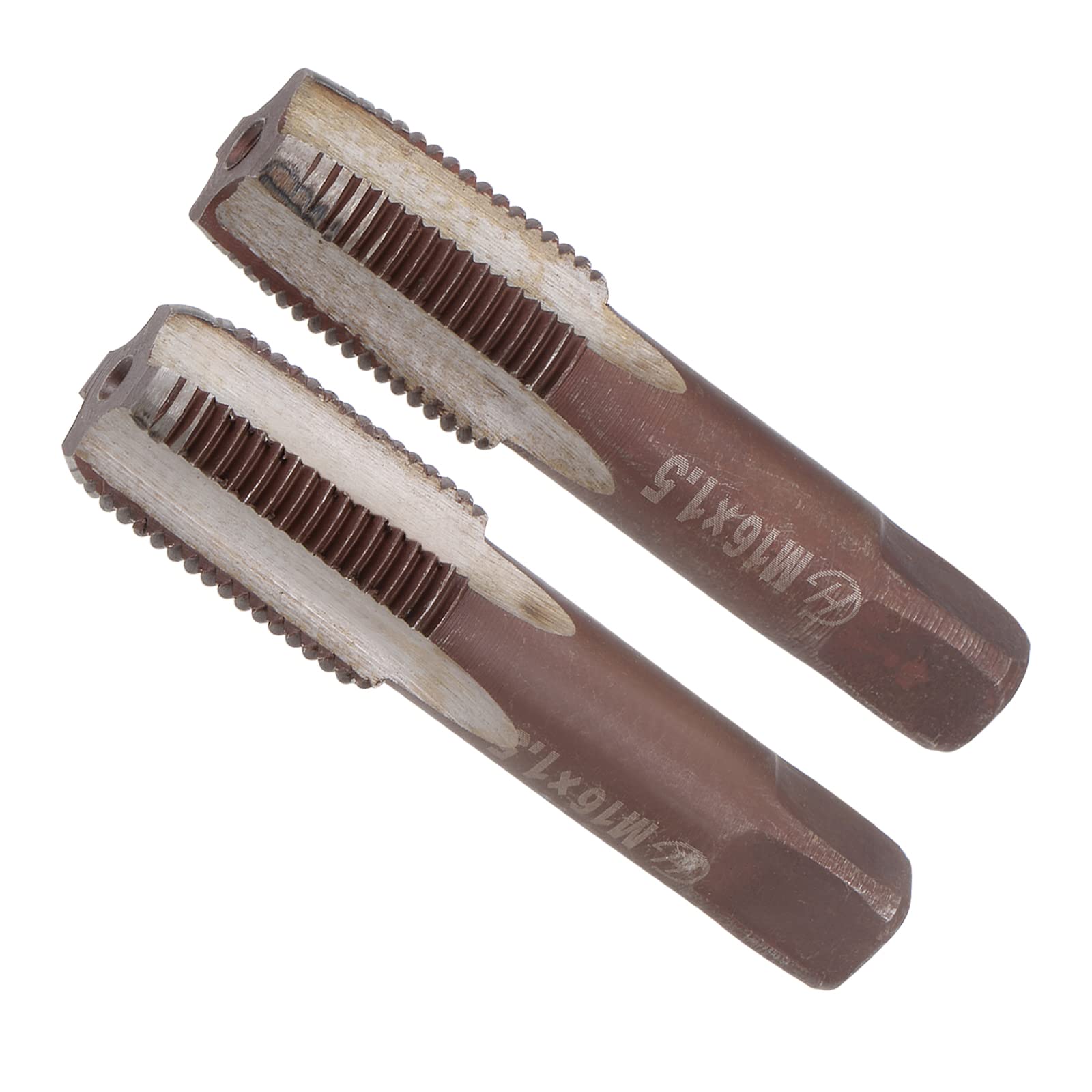 CoCud Hand Threading Taps, M16 x 1.5 Thread, Metric Alloy Tool Steel Screw Tapping Taper Bottom Tap - (Applications: for Machine Thread Repair), 1-Pair — image 1
