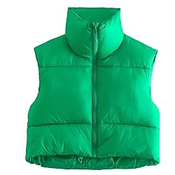 Kissonic Women's Winter Puffer Vest Stand Collar