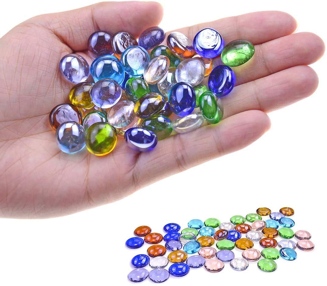 Urban Siyapa Decorative Glass Pebbles Multicolored Glass Gravels Stones For Vase Tables Garden Aquarium Art Frames Filler 1kg Pack Approx Amazon In Pet Supplies