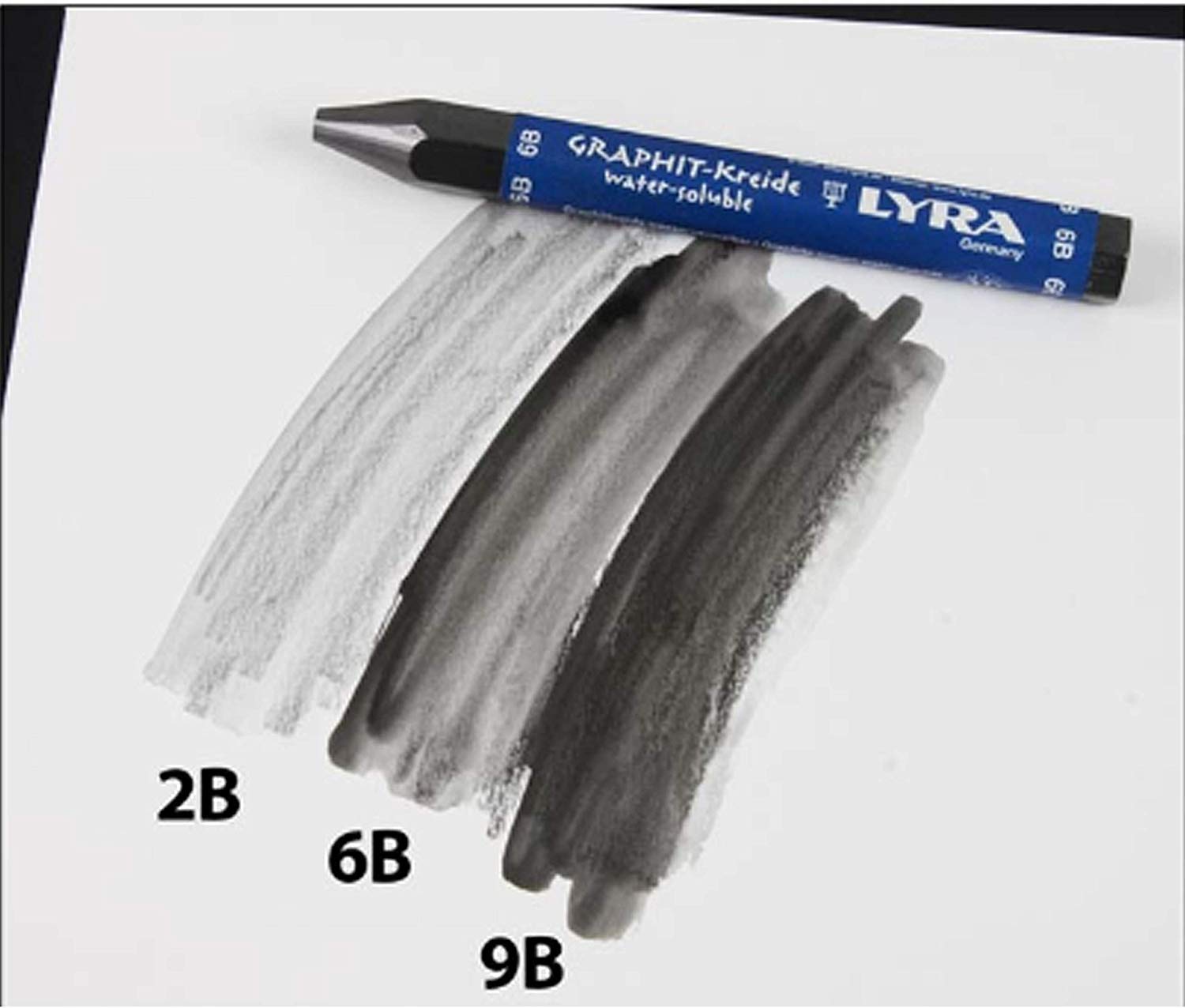 LYRA Graphite Stick, Assorted degree Graphite stick set - Water Soluble - 2B 6B 9B, Art, drawing supplies for sketch & shading pencils - 3 crayon stick