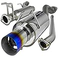 Spec-D Tuning Stainless Steel Catback Exhaust System w/Burnt Tip Compatible with 2006-2011 Honda Civic 4Dr Sedan