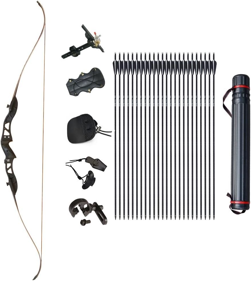 Bow Recurve Takedown Archery Adult Hunting Kits Sets Alloy Riser Outdoor Target 20-34lbs