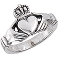 .925 Sterling Silver Traditional Claddagh Celtic Ring, Size 7