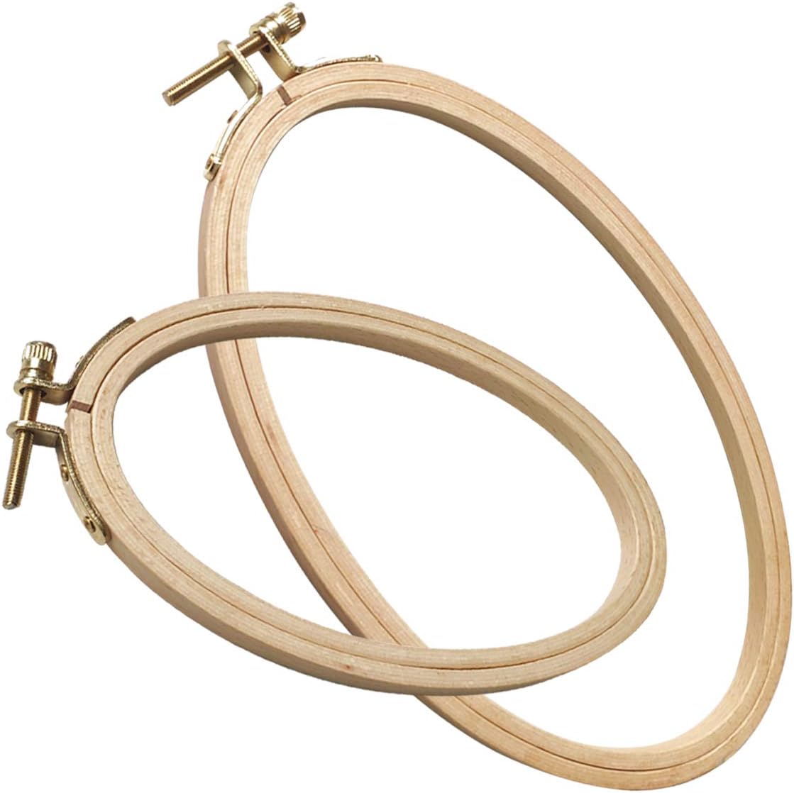 Gnognauq Oval Embroidery Hoops 2-Pack for DIY Crafts Wall Wedding Decoration Projects