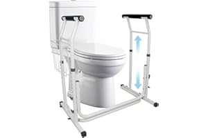 Carex Toilet Safety Rails, Adjustable Toilet Safety Frame with Handles for Elderly, Handicap, or Disabled, Heavy-Duty Non-Sli