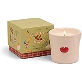 Paddywax Bistro Hand Painted Scented Candle in Ceramic Reusable Food-Safe Jar with Gift Box, Soy Candle with Approx. 56 Hour Burn Time, Heirloom Tomato, 8 oz