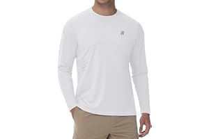 Runhit Men's UPF 50+ Sun Protection Shirts Long Sleeve UV Swim Shirt Fishing Hiking Running Rash Guard Quick Dry Lightweight