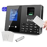 JIAN BOLAND T200 Employee Fingerprint Time Clock | RFID Badge Punch, 0 Monthly Fee, for Small Business, Office Attendance Machine, USB Reports