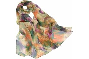 Pokeedioty Scarfs for Women Lightweight Scarves Elegant Floral Pattern Sheer Scarfs Shawls Wraps