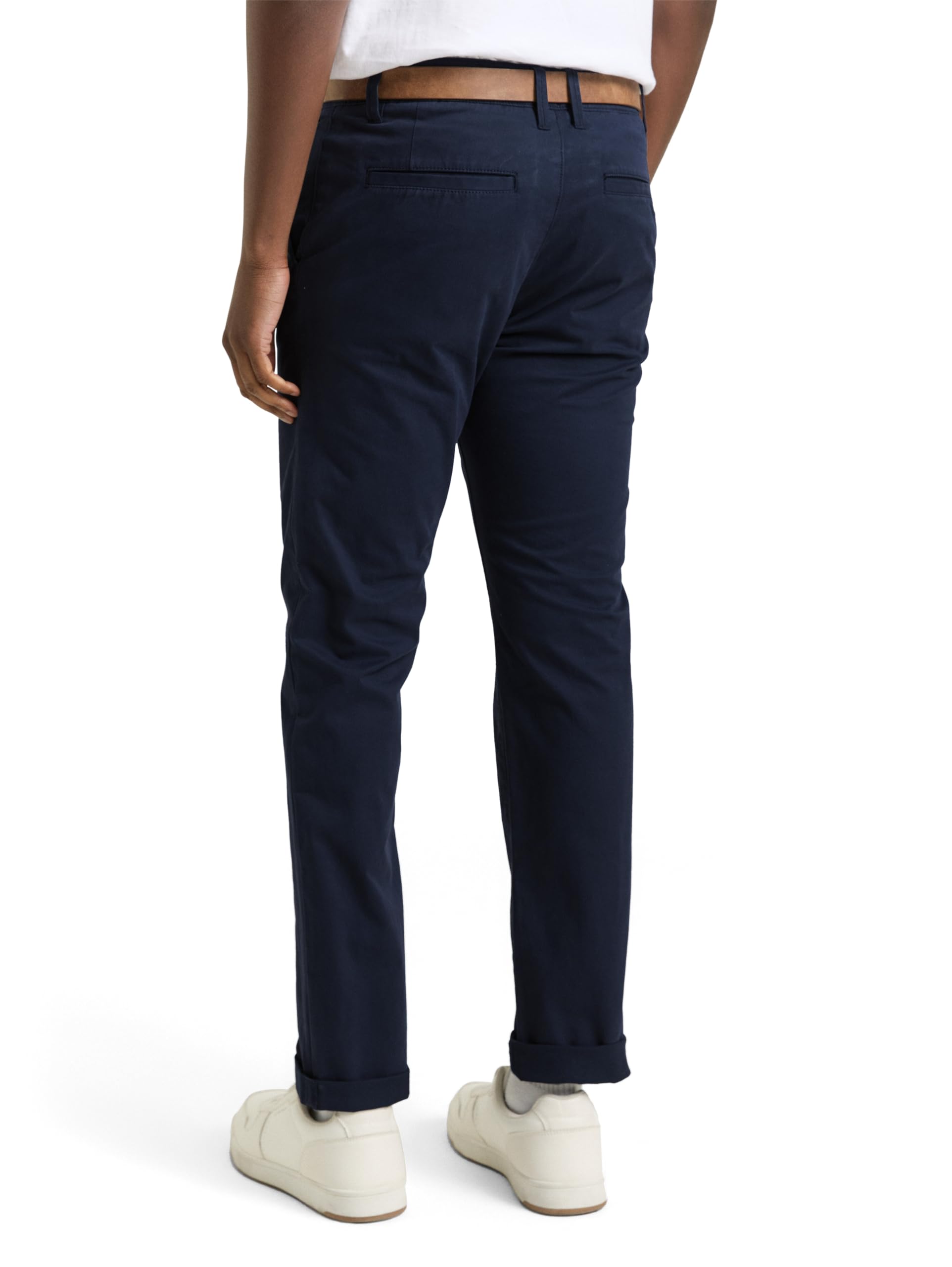 TOM TAILOR Denim Herren Slim Fit Chino Hose mit Gürtel 10668 - Sky Captain Blue 32W / 32L 5