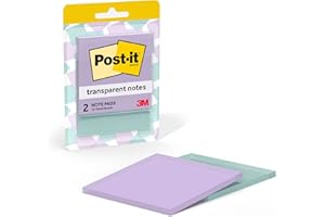 Post-it Transparent Notes, 2-7/8 in x 2-7/8 in, 2 Pads, 36 Sheets/pad