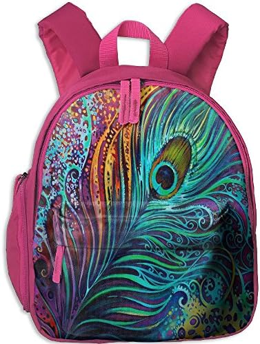 Toddler Pre School Backpack Boy&amp;girl's Peacock Feathers Boho Color Book Bag