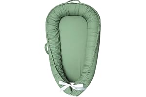Hooyax Baby Lounger Cover Only, 100% Cotton Newborn Nest Cover, Soft Portable Baby Nest Replacement Cover for Boys Girls, Breathable Infant Lounger Covers, Baby Essential (Green)
