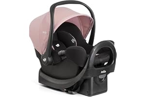 Joie Rue Lightweight Infant Car Seat & Anti-Rebound Base –Side-Impact Protection, 5-Point Harness, and UPF 50+ Canopy for Newborns and Infants (Blush)