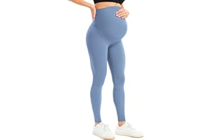 BONVIGOR Women's Maternity Leggings Over The Belly Bump Workout Full Length Leggings Running Active Yoga Pants