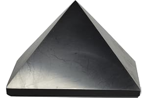 Shungite World Authentic Shungite Pyramid Polished 70 mm / 2.75" Chakra Energy Natural Healing Crystal Real Black Pyramid Home Office Protection Desk Decor Meditation Reiki Grounding Stone