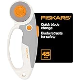 Fiskars Loop Rotary Cutter, Titanium 45mm Blade, Ideal for Cutting Multiple Layers, For Fabric, Felt, Vinyl and Crafts, Softg