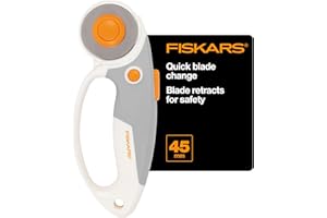 Fiskars Loop Rotary Cutter, Titanium 45mm Blade, Ideal for Cutting Multiple Layers, For Fabric, Felt, Vinyl and Crafts, Softgrip Handle