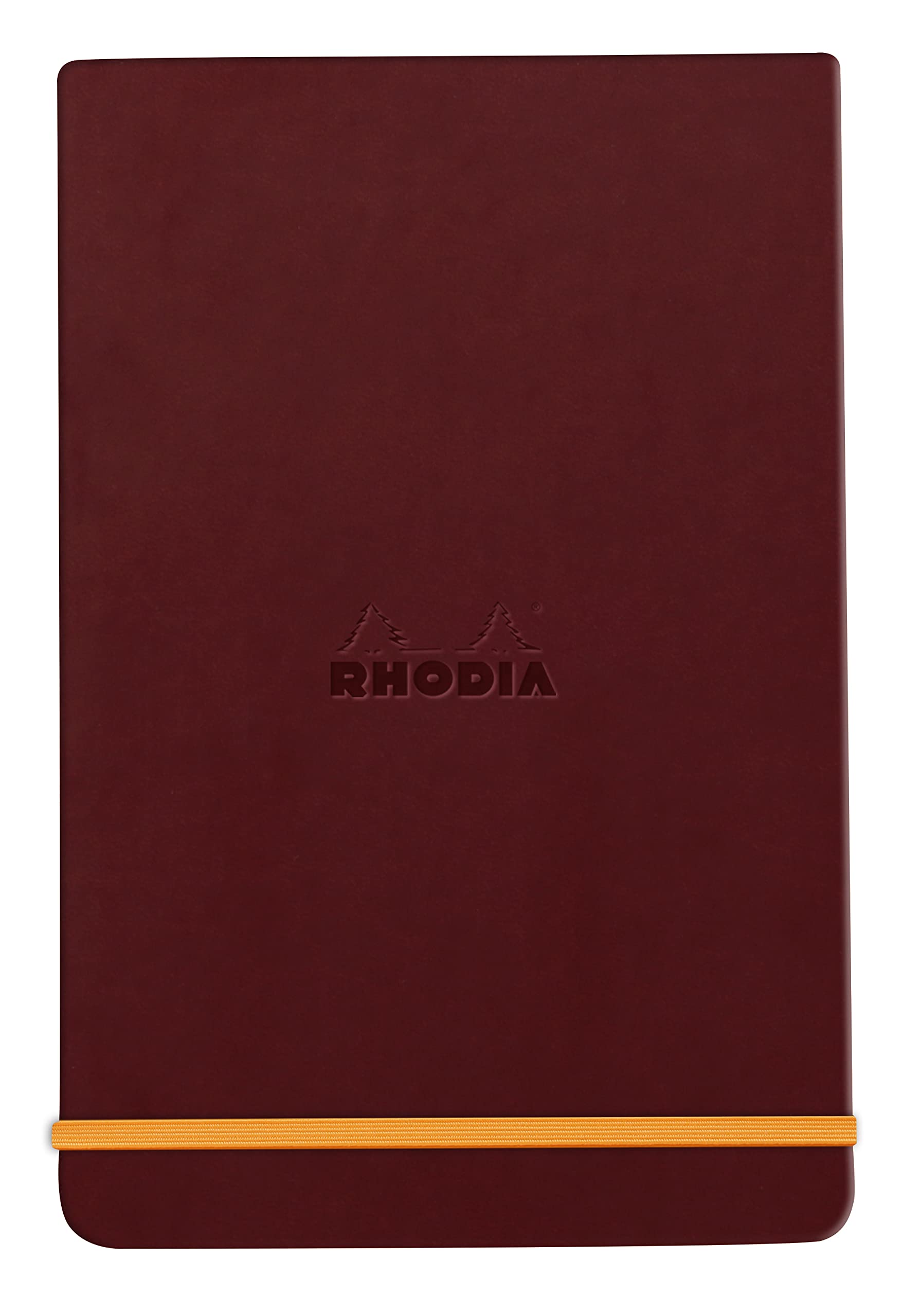RHODIA 194349C - Rigid Notebook Webnotepad Burgundy - A6 - Lined - 192 Detachable Pages - 90g Ivory Clairefontaine Paper - Bookmark, Elastic Closure - Faux Leather Cover - Rhodiarama