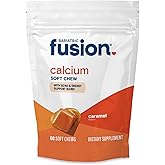 Bariatric Fusion Bariatric Calcium Supplement Chews | Calcium Citrate with Vitamin D3 Bariatric Vitamin | Sugar Free Chewable |500mg |Caramel | 60 Count